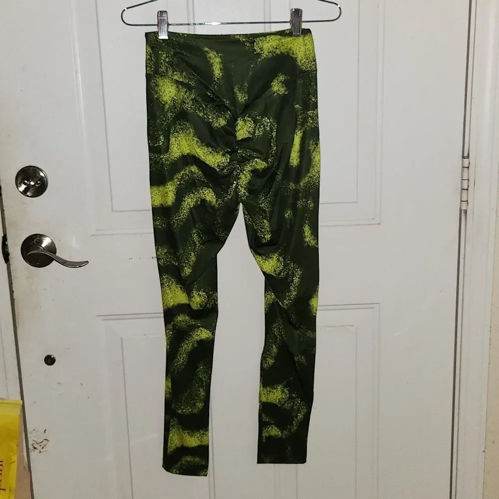 GYMSHARK GS POWER ORIGINAL LEGGINGS Moss Olive Print L NIP